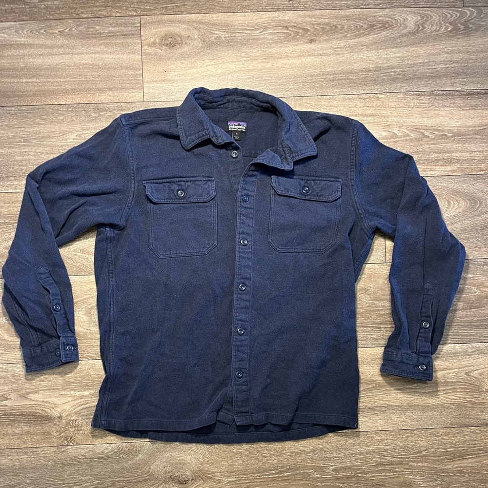 Men's Long-Sleeved Organic Cotton Flannel Shirt Smolder Blue 🔥